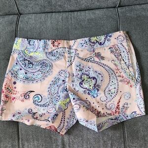 Express High Waist Paisley Shorts in Pink and Blue